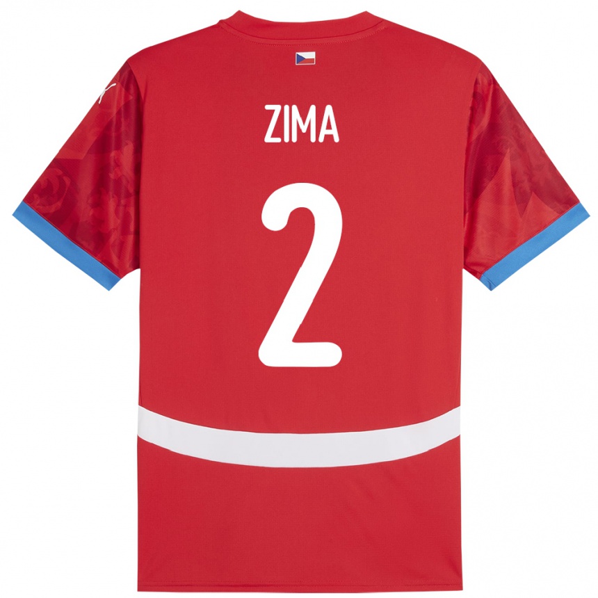 Men Football Czech Republic David Zima #2 Red Home Jersey 24-26 T-Shirt Australia