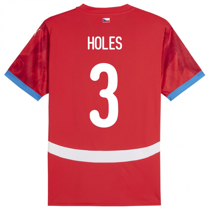 Men Football Czech Republic Tomas Holes #3 Red Home Jersey 24-26 T-Shirt Australia