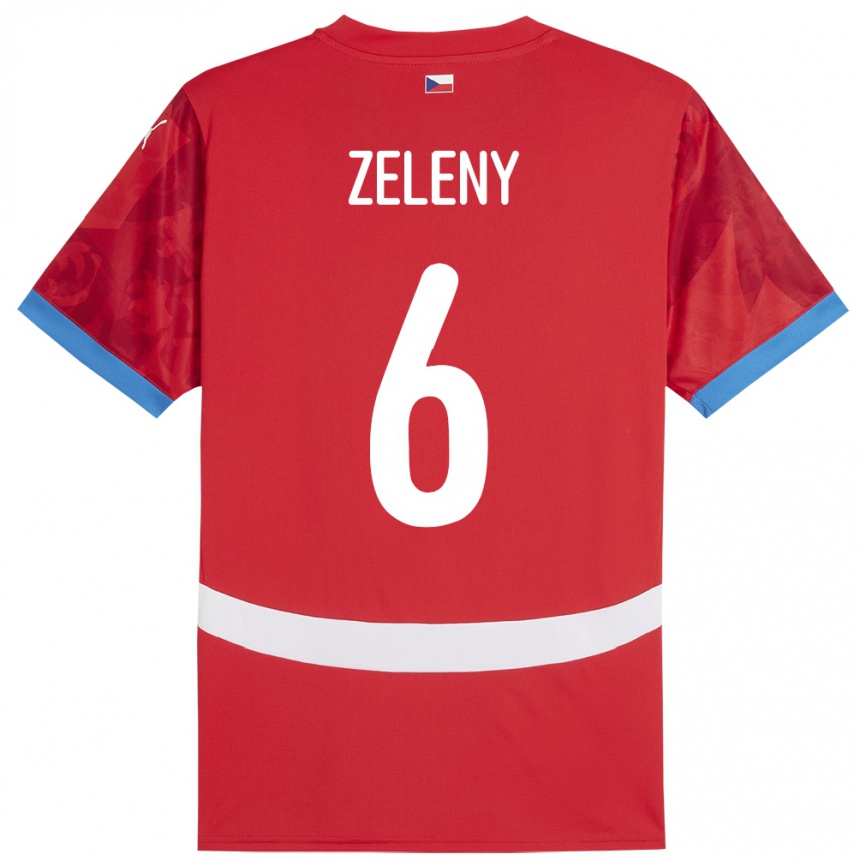 Men Football Czech Republic Jaroslav Zelený #6 Red Home Jersey 24-26 T-Shirt Australia