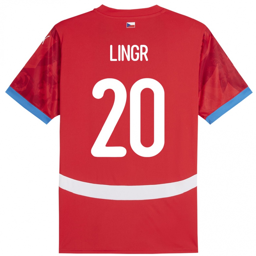 Men Football Czech Republic Ondrej Lingr #20 Red Home Jersey 24-26 T-Shirt Australia