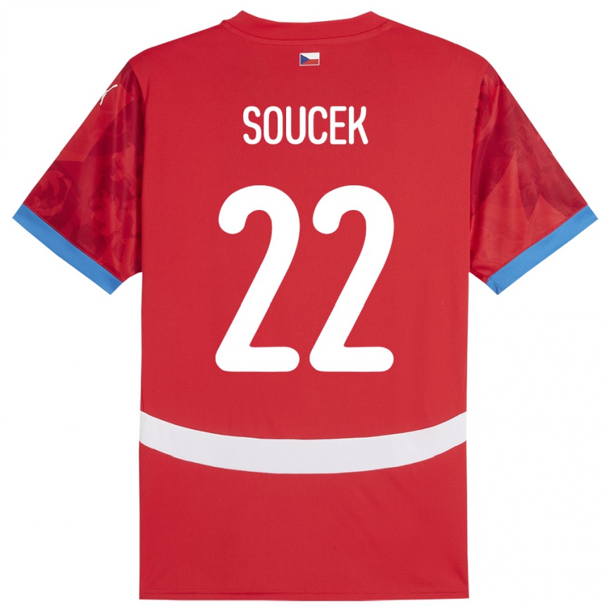 Men Football Czech Republic Tomas Soucek #22 Red Home Jersey 24-26 T-Shirt Australia