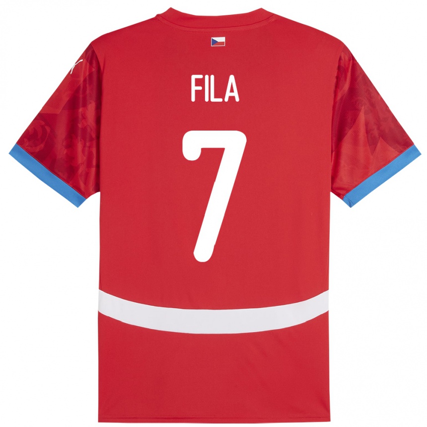 Men Football Czech Republic Daniel Fila #7 Red Home Jersey 24-26 T-Shirt Australia