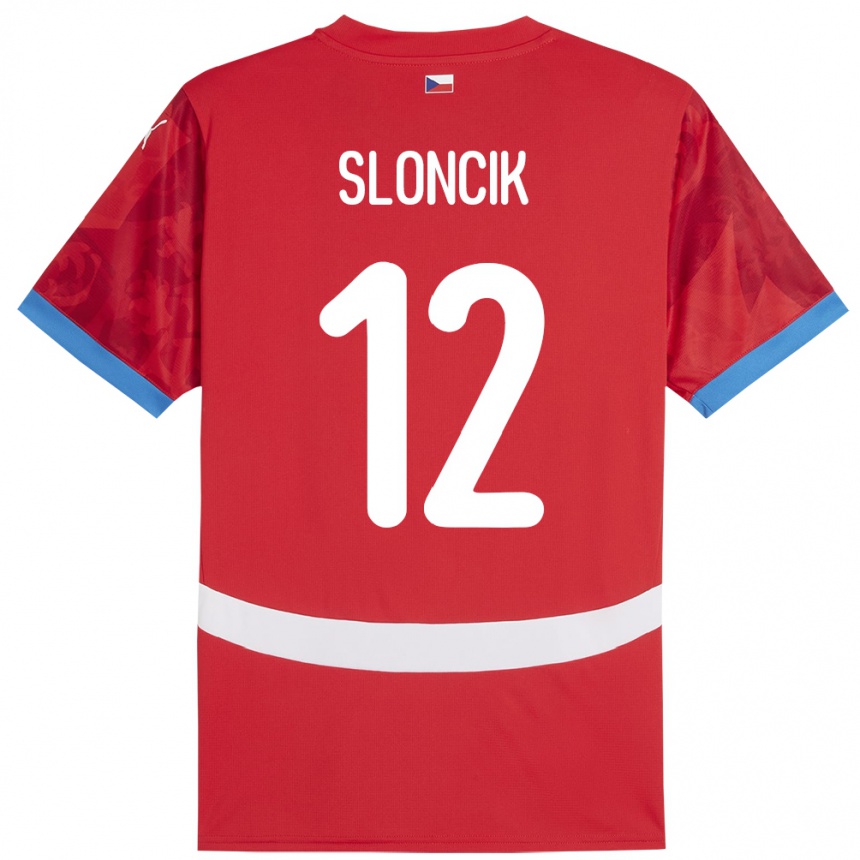 Men Football Czech Republic Tom Sloncik #12 Red Home Jersey 24-26 T-Shirt Australia