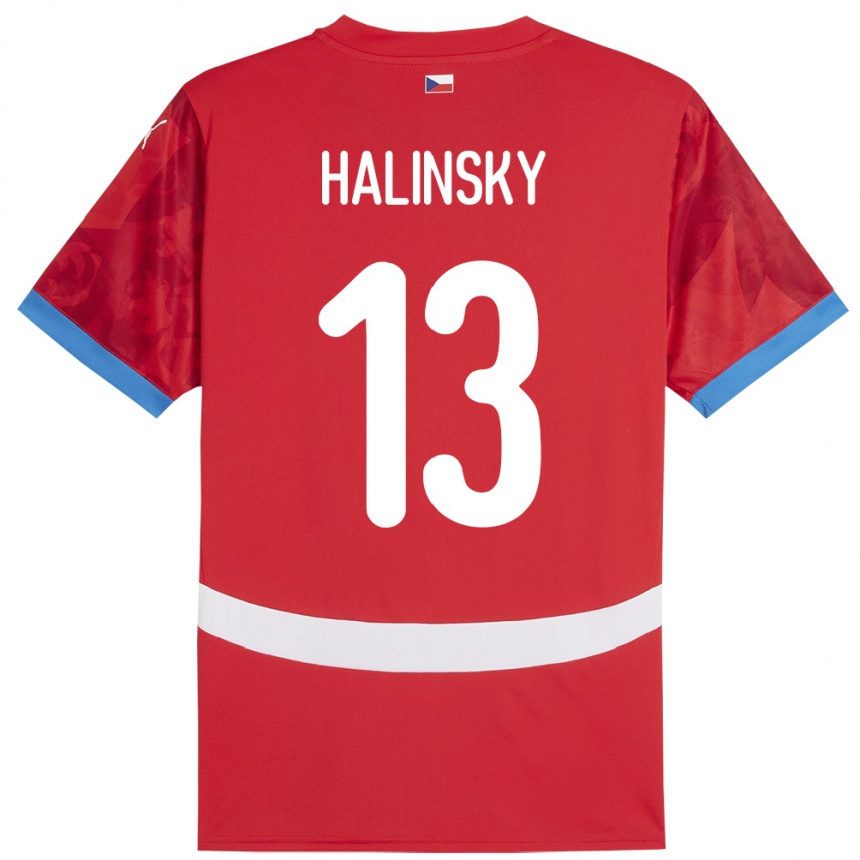 Men Football Czech Republic Denis Halinsky #13 Red Home Jersey 24-26 T-Shirt Australia