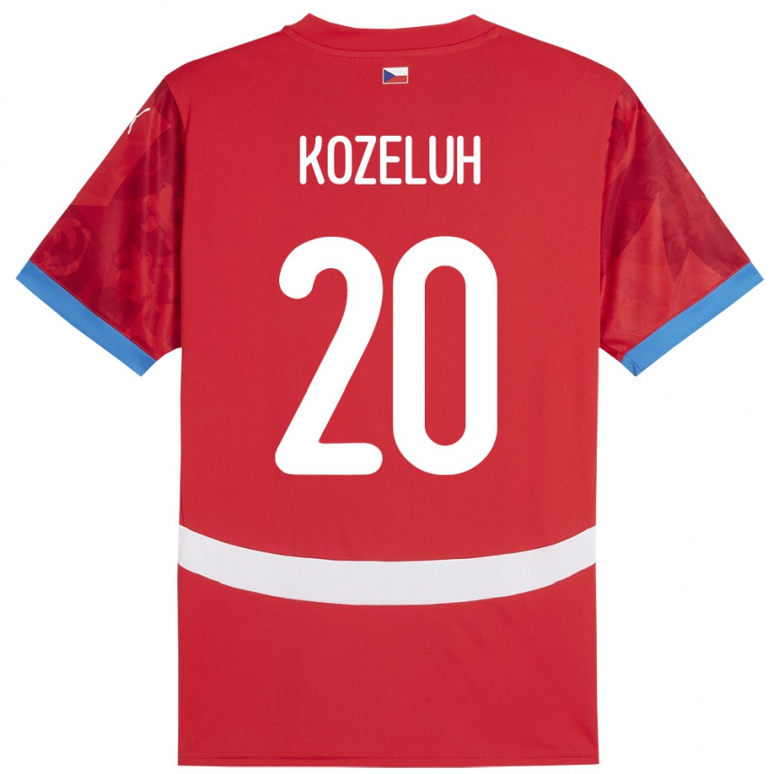 Men Football Czech Republic Josef Kozeluh #20 Red Home Jersey 24-26 T-Shirt Australia