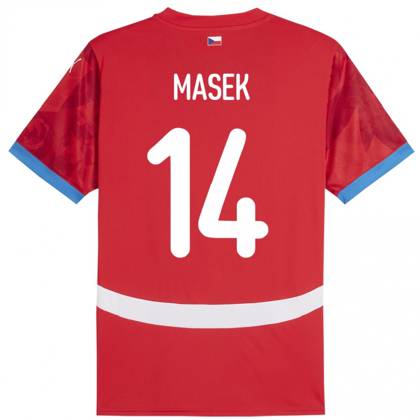 Men Football Czech Republic Lukas Masek #14 Red Home Jersey 24-26 T-Shirt Australia