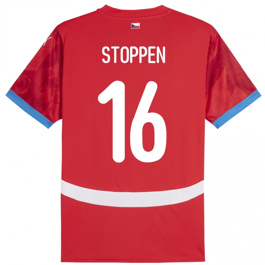 Men Football Czech Republic Tadeas Stoppen #16 Red Home Jersey 24-26 T-Shirt Australia