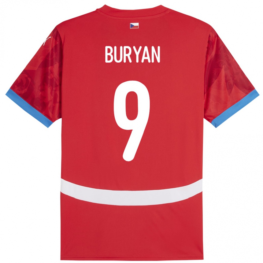 Men Football Czech Republic Jan Buryan #9 Red Home Jersey 24-26 T-Shirt Australia