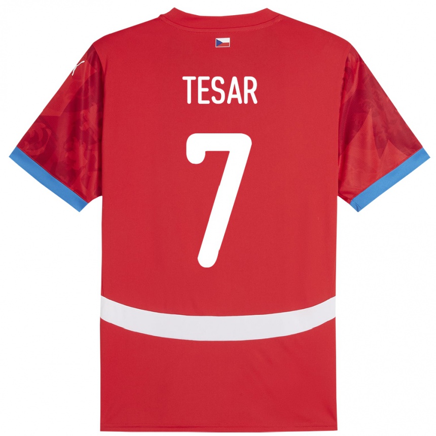 Men Football Czech Republic Simon Tesar #7 Red Home Jersey 24-26 T-Shirt Australia