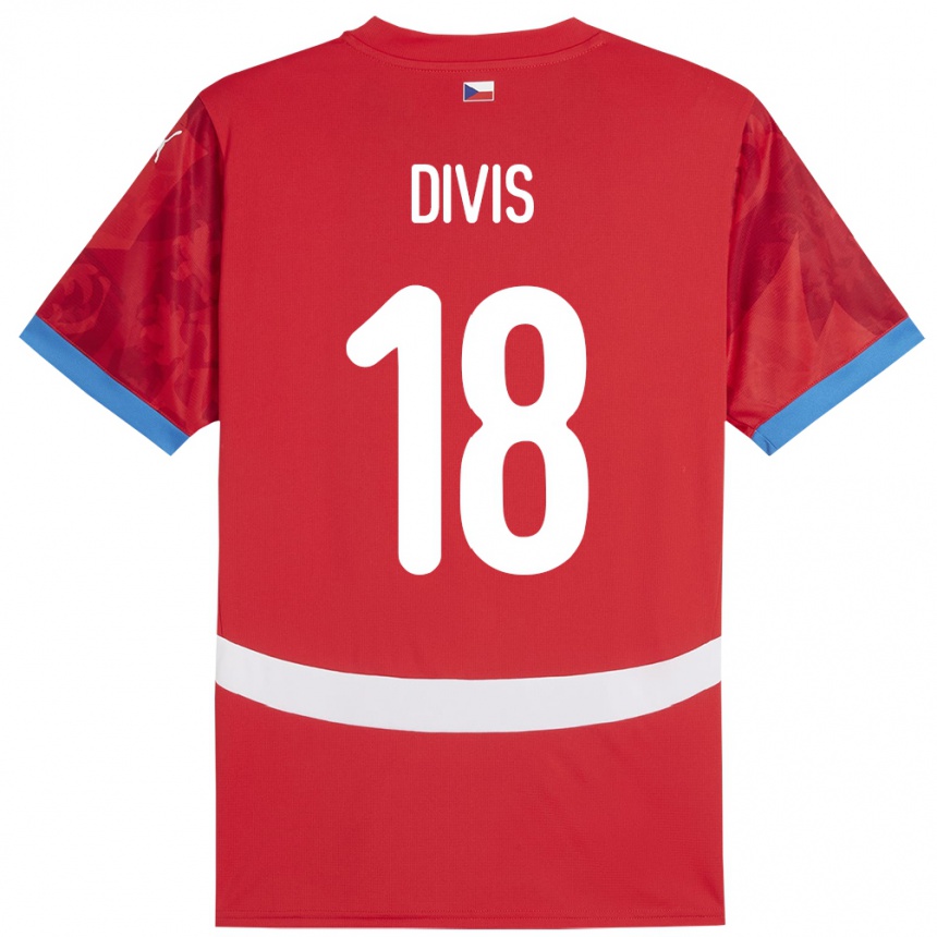 Men Football Czech Republic Matej Divis #18 Red Home Jersey 24-26 T-Shirt Australia