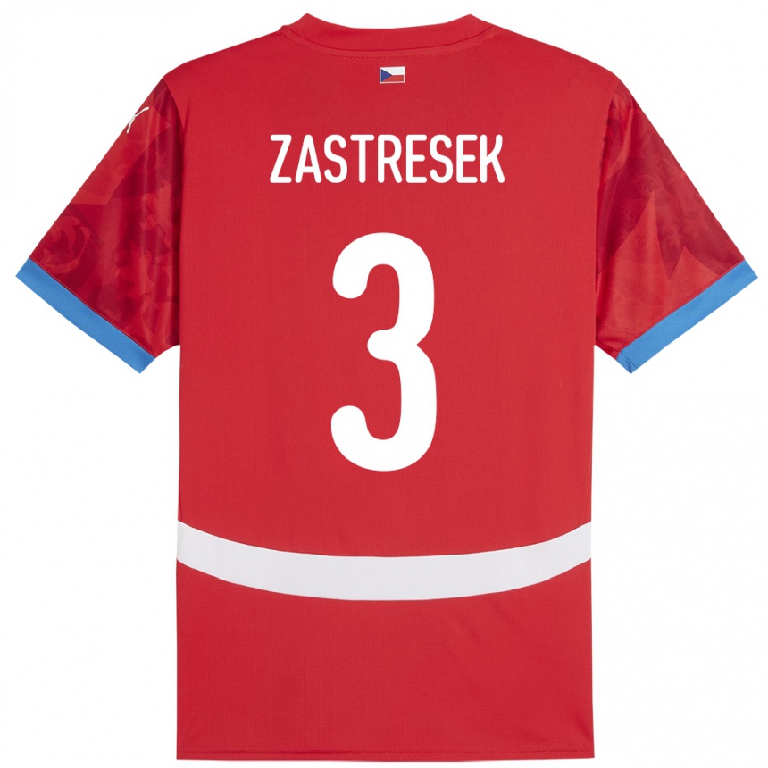 Men Football Czech Republic Matous Zastresek #3 Red Home Jersey 24-26 T-Shirt Australia