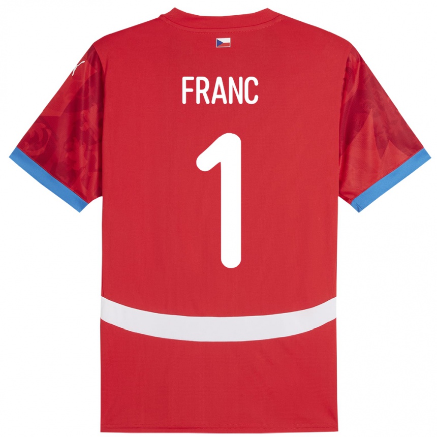 Men Football Czech Republic Lukas Franc #1 Red Home Jersey 24-26 T-Shirt Australia