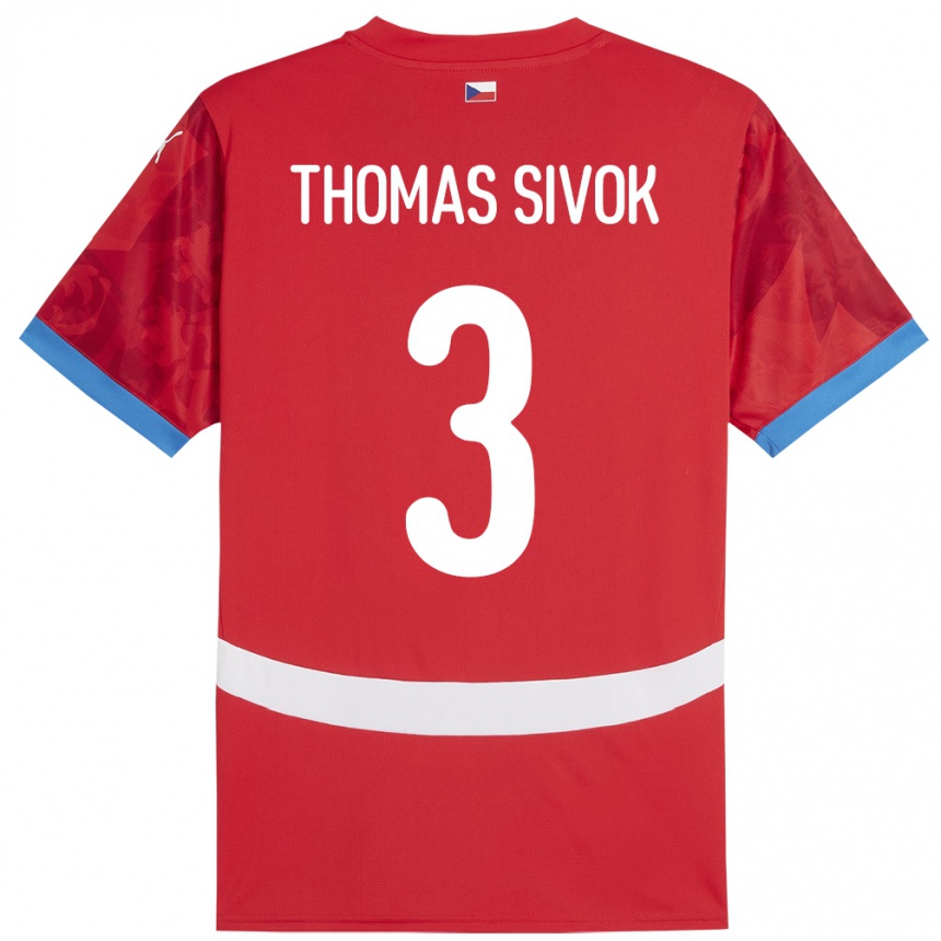 Men Football Czech Republic Andre Thomas Sivok #3 Red Home Jersey 24-26 T-Shirt Australia