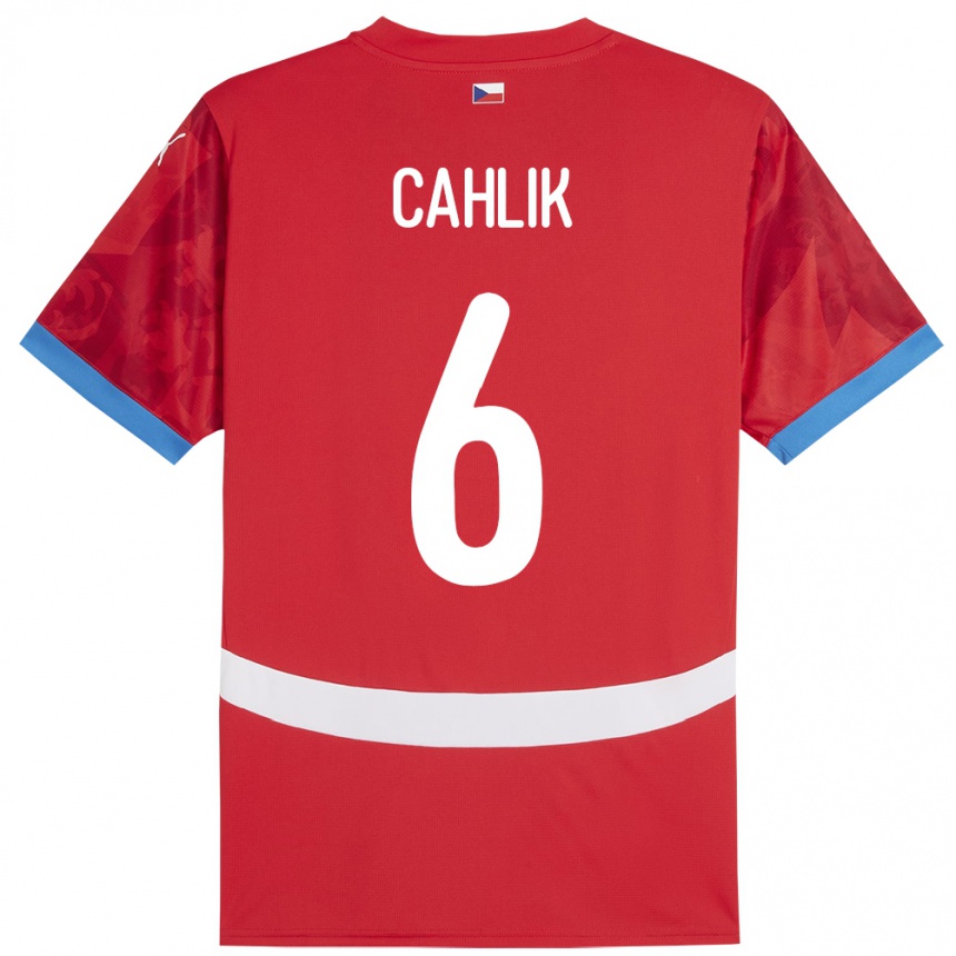 Men Football Czech Republic Jakub Cahlik #6 Red Home Jersey 24-26 T-Shirt Australia