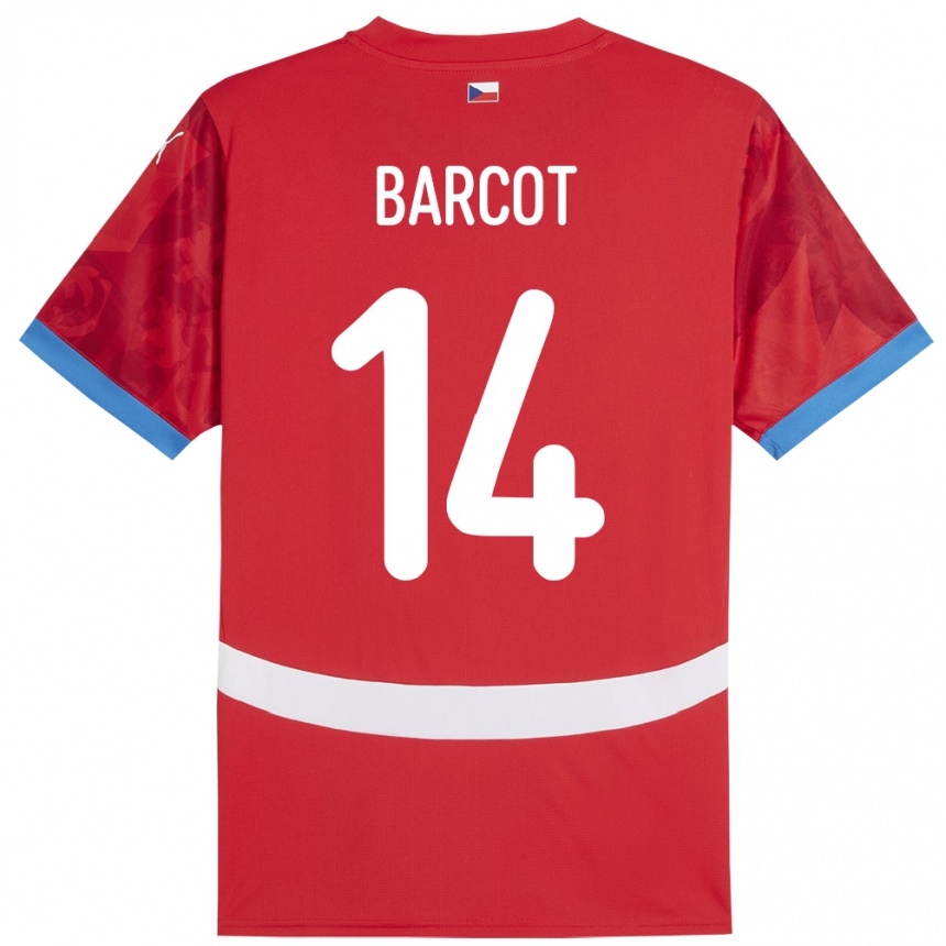 Men Football Czech Republic David Barcot #14 Red Home Jersey 24-26 T-Shirt Australia