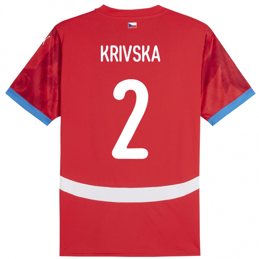 Men Football Czech Republic Karolína Křivská #2 Red Home Jersey 24-26 T-Shirt Australia