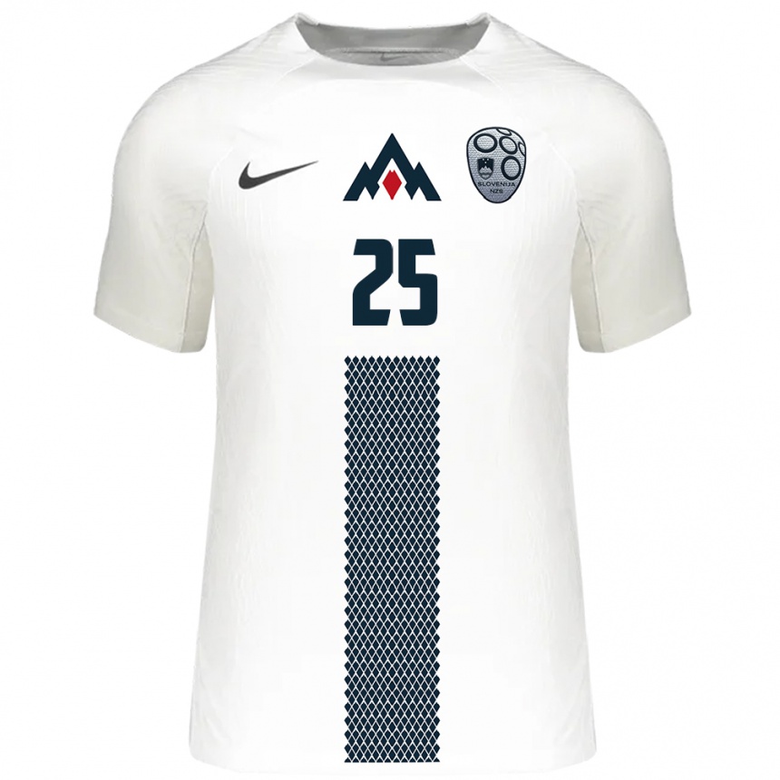 Men Football Slovenia Adrian Zeljkovic #25 White Home Jersey 24-26 T-Shirt Australia