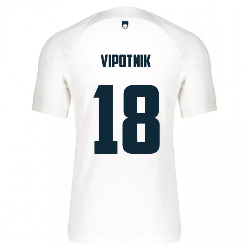 Men Football Slovenia Zan Vipotnik #18 White Home Jersey 24-26 T-Shirt Australia