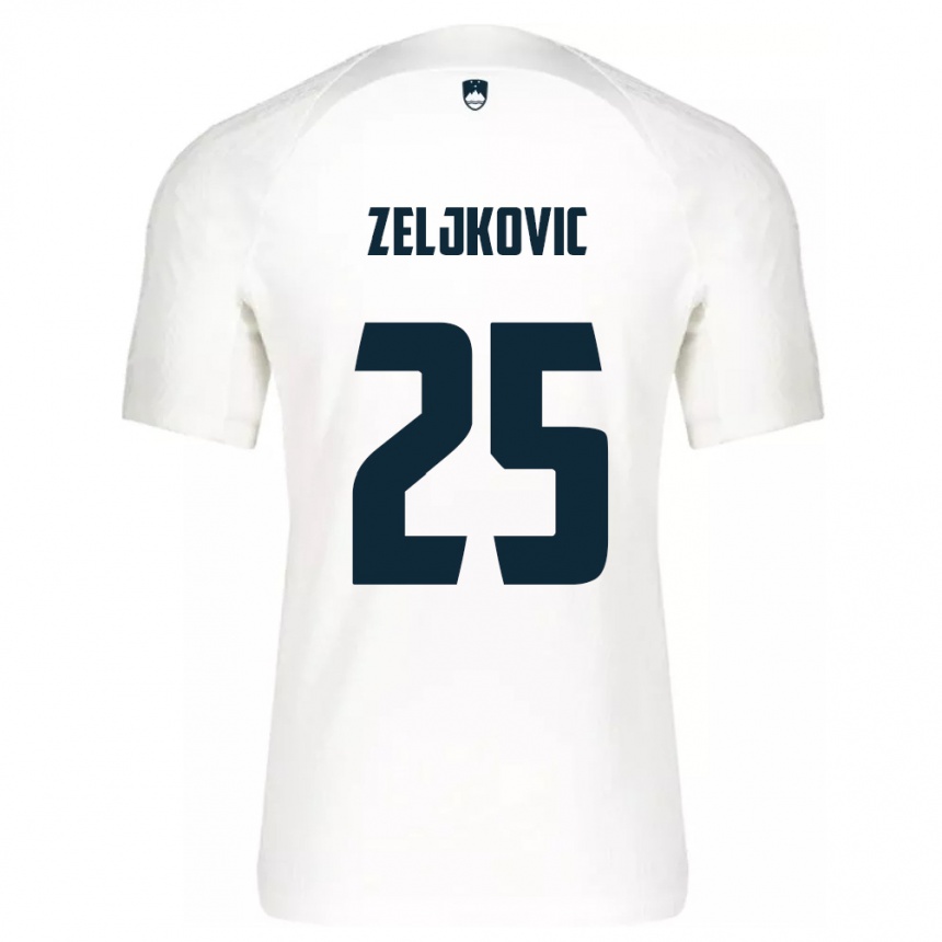 Men Football Slovenia Adrian Zeljkovic #25 White Home Jersey 24-26 T-Shirt Australia