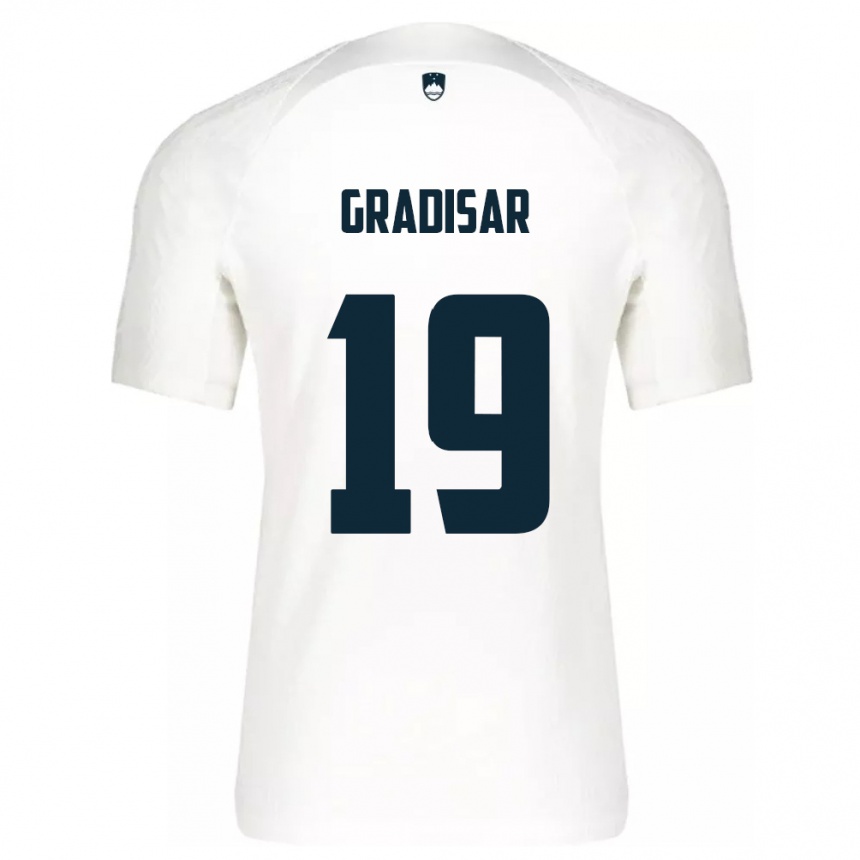 Men Football Slovenia Nejc Gradisar #19 White Home Jersey 24-26 T-Shirt Australia