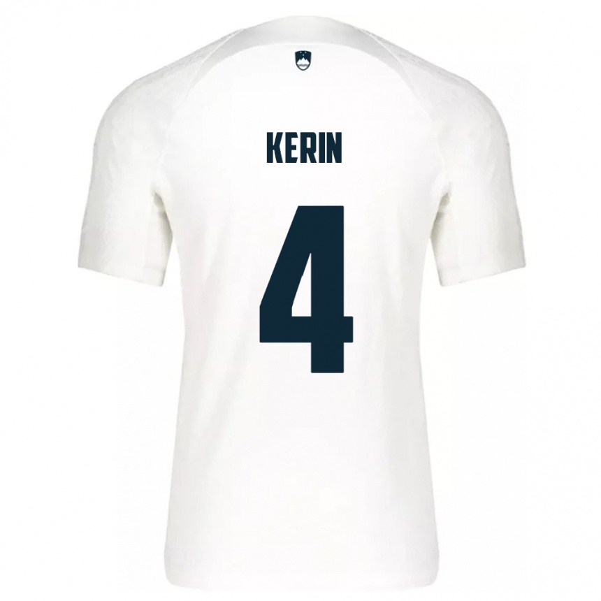 Men Football Slovenia Mark Kerin #4 White Home Jersey 24-26 T-Shirt Australia