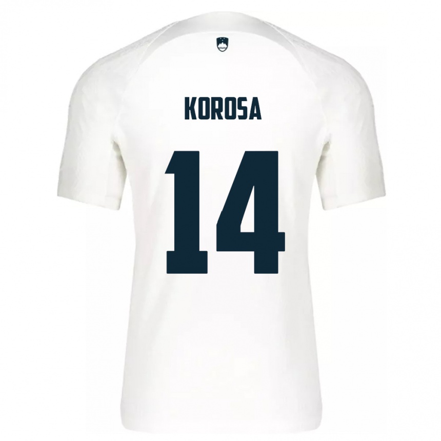 Men Football Slovenia Anej Koroša #14 White Home Jersey 24-26 T-Shirt Australia