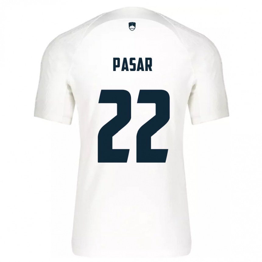 Men Football Slovenia Melania Pasar #22 White Home Jersey 24-26 T-Shirt Australia