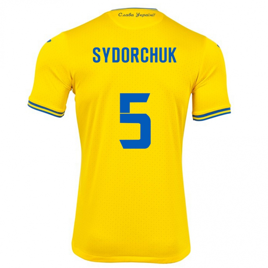 Men Football Ukraine Sergiy Sydorchuk #5 Yellow Home Jersey 24-26 T-Shirt Australia