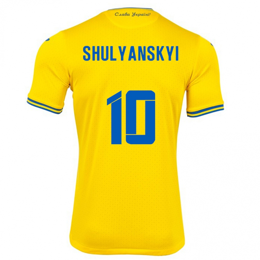 Men Football Ukraine Artem Shulyanskyi #10 Yellow Home Jersey 24-26 T-Shirt Australia