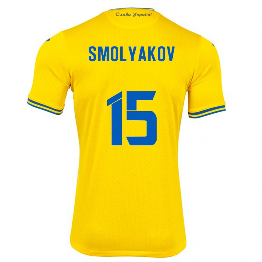 Men Football Ukraine Artem Smolyakov #15 Yellow Home Jersey 24-26 T-Shirt Australia