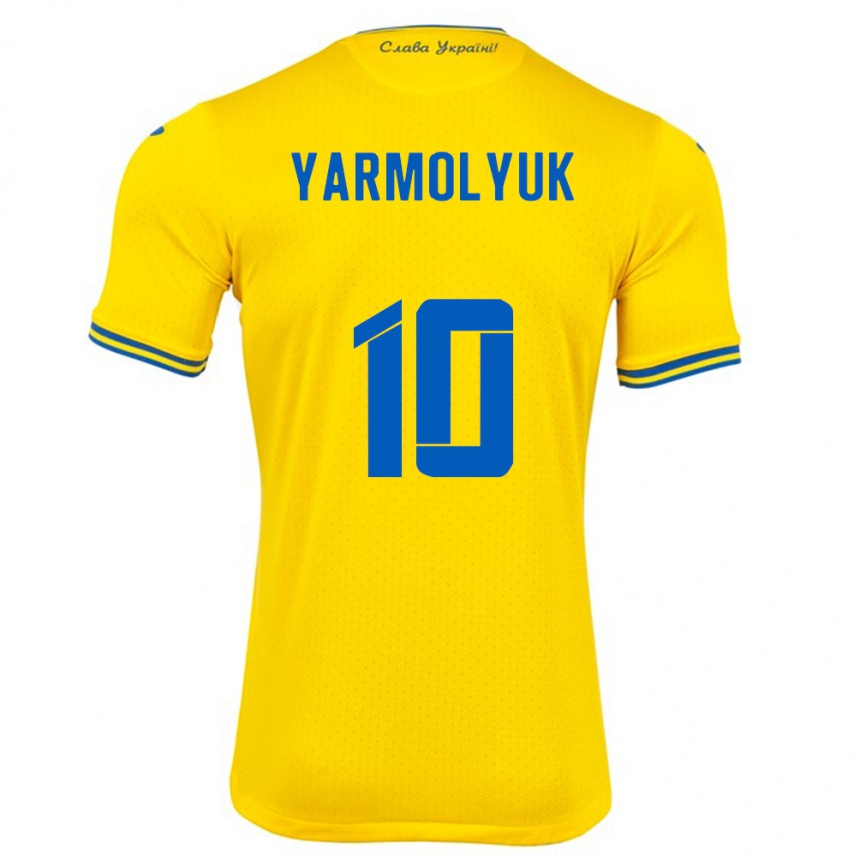 Men Football Ukraine Yegor Yarmolyuk #10 Yellow Home Jersey 24-26 T-Shirt Australia