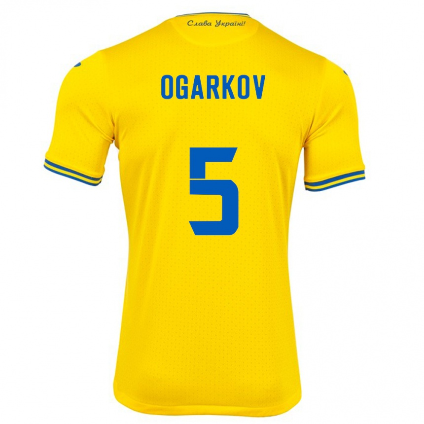 Men Football Ukraine Mykola Ogarkov #5 Yellow Home Jersey 24-26 T-Shirt Australia