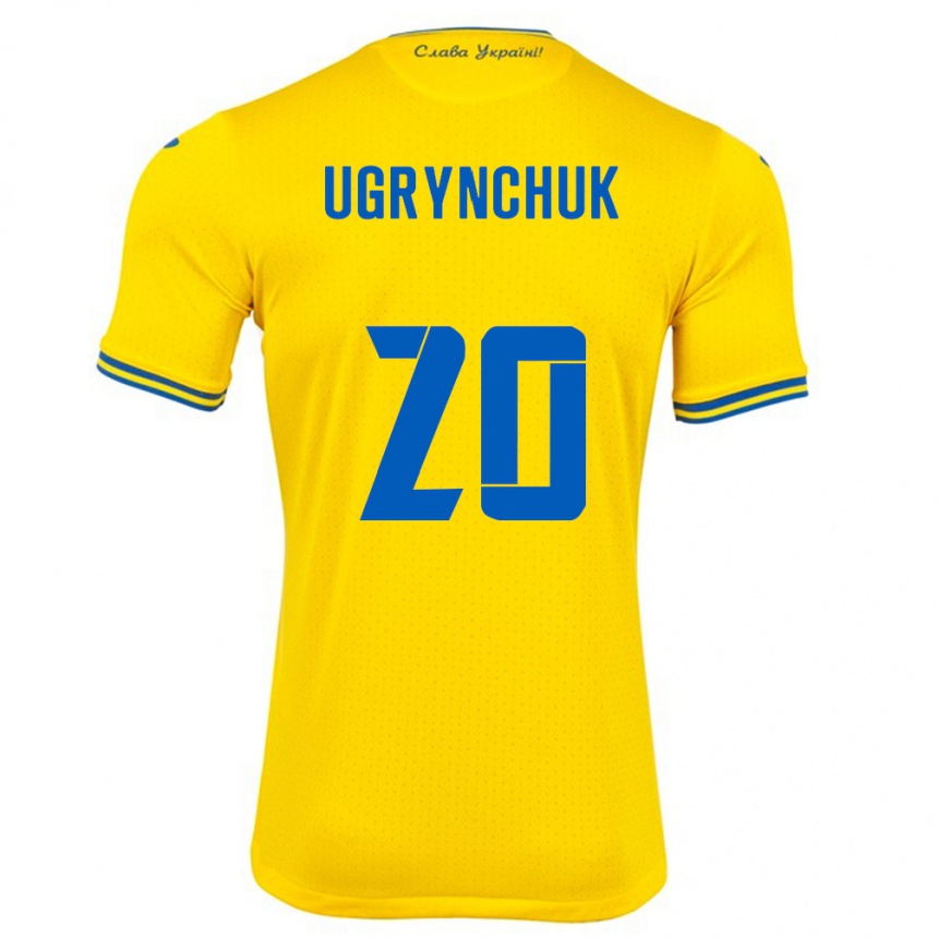 Men Football Ukraine Artem Ugrynchuk #20 Yellow Home Jersey 24-26 T-Shirt Australia