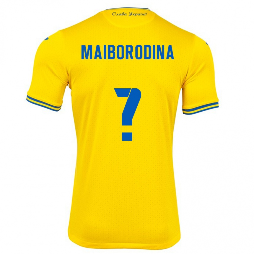 Men Football Ukraine Iryna Maiborodina #0 Yellow Home Jersey 24-26 T-Shirt Australia