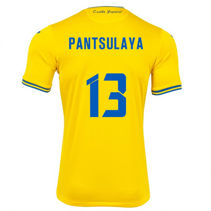 Men Football Ukraine Natiya Pantsulaya #13 Yellow Home Jersey 24-26 T-Shirt Australia