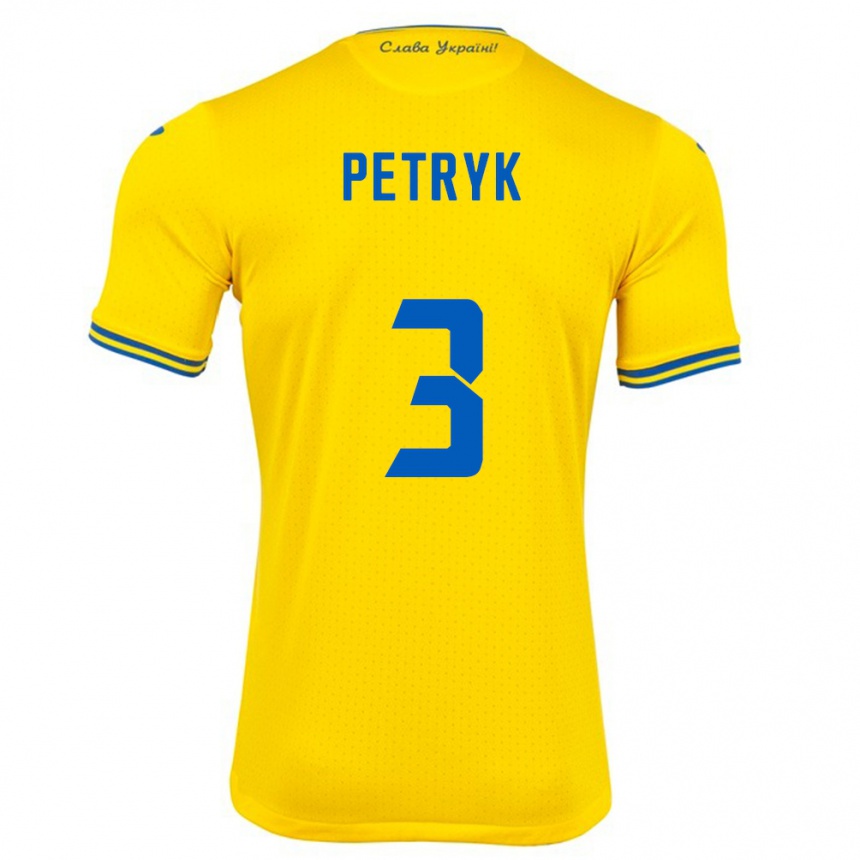 Men Football Ukraine Anna Petryk #3 Yellow Home Jersey 24-26 T-Shirt Australia