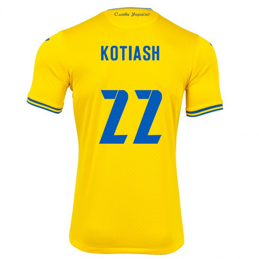 Men Football Ukraine Iryna Kotiash #22 Yellow Home Jersey 24-26 T-Shirt Australia