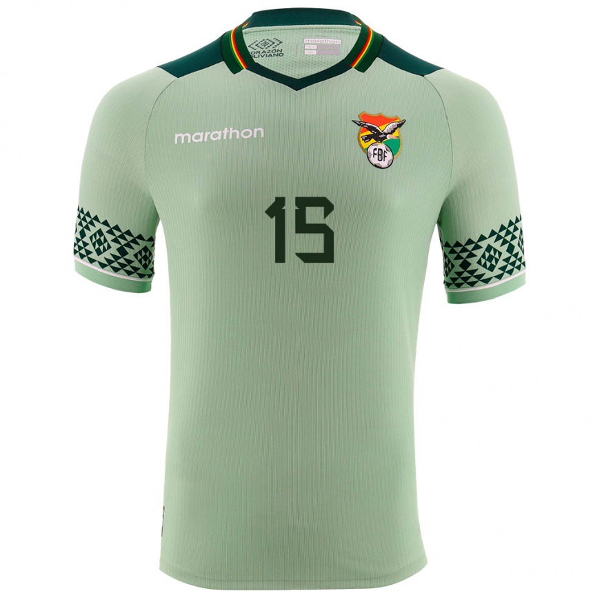 Men Football Bolivia Ramiro Eguez #15 Light Green Home Jersey 24-26 T-Shirt Australia