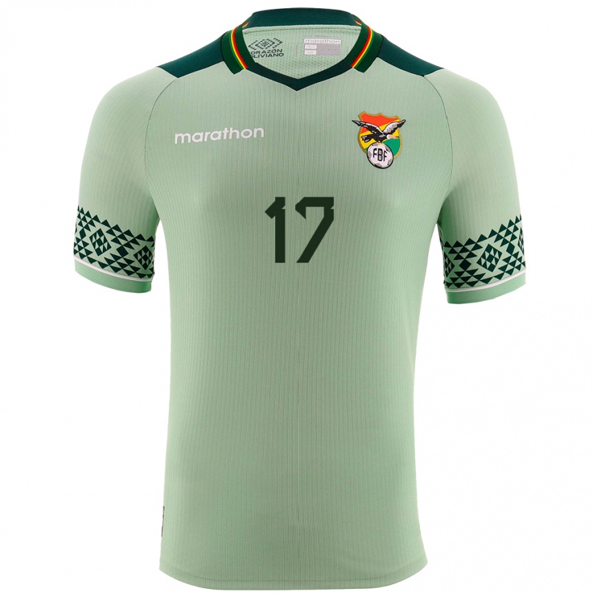 Men Football Bolivia Bruno Méndez #17 Light Green Home Jersey 24-26 T-Shirt Australia