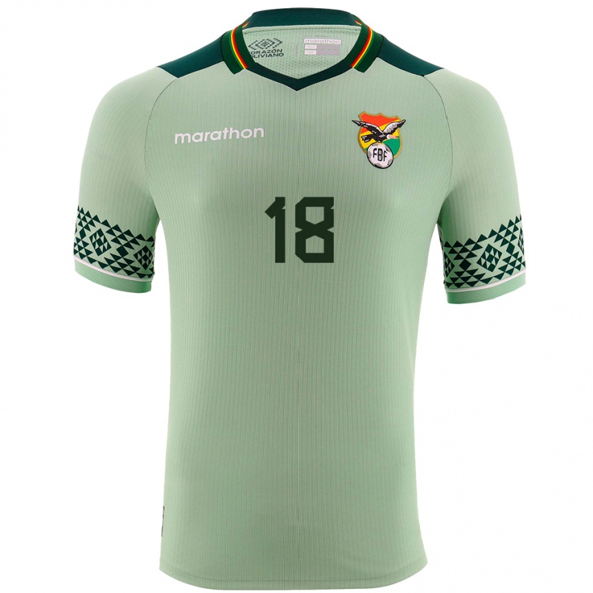 Men Football Bolivia Fernando Nava #18 Light Green Home Jersey 24-26 T-Shirt Australia