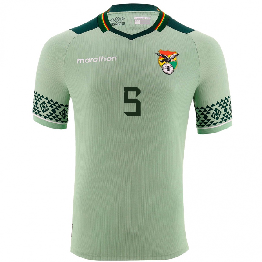 Men Football Bolivia Marcelo Torrez #5 Light Green Home Jersey 24-26 T-Shirt Australia