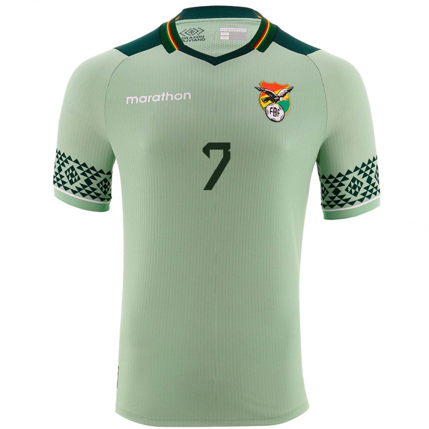 Men Football Bolivia Miguelito #7 Light Green Home Jersey 24-26 T-Shirt Australia