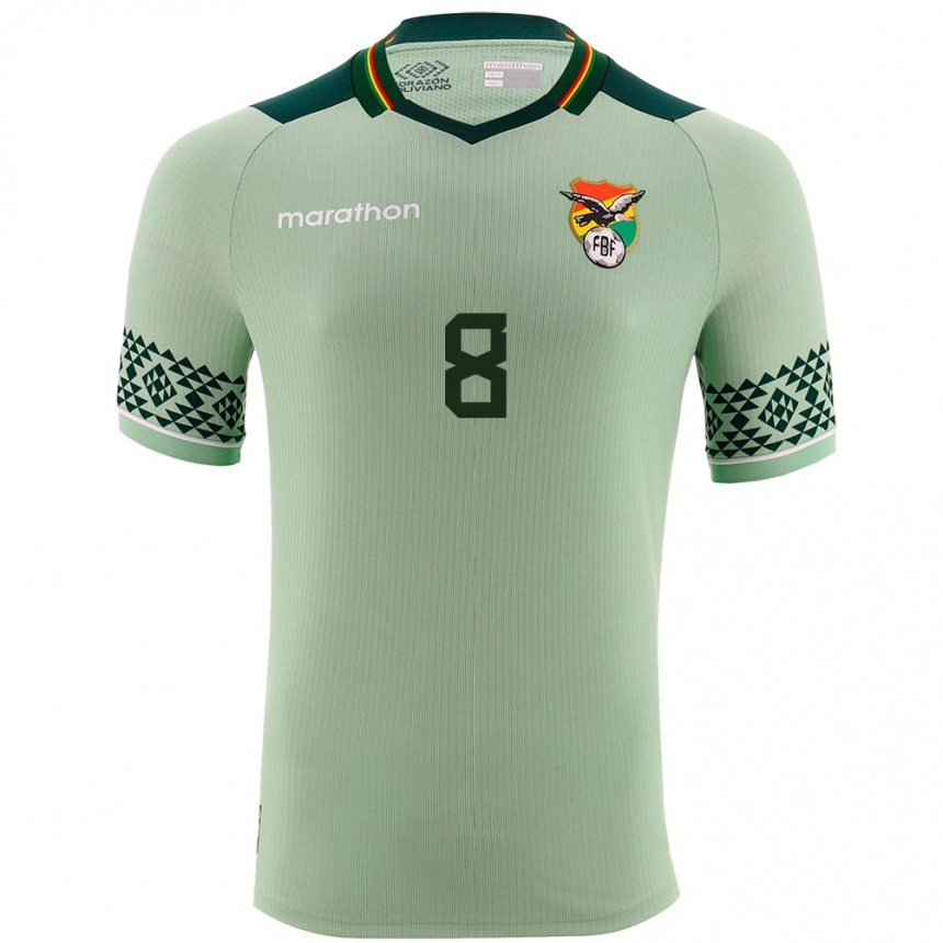 Men Football Bolivia Jairo Rojas #8 Light Green Home Jersey 24-26 T-Shirt Australia