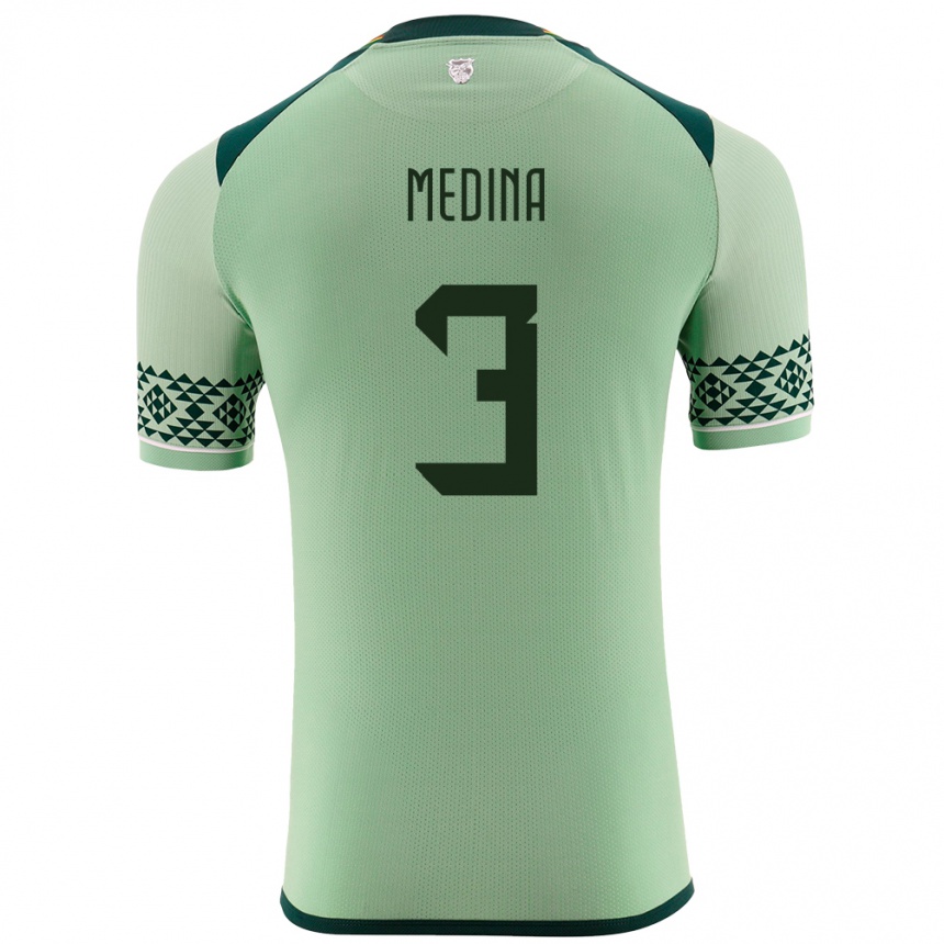 Men Football Bolivia Diego Medina #3 Light Green Home Jersey 24-26 T-Shirt Australia