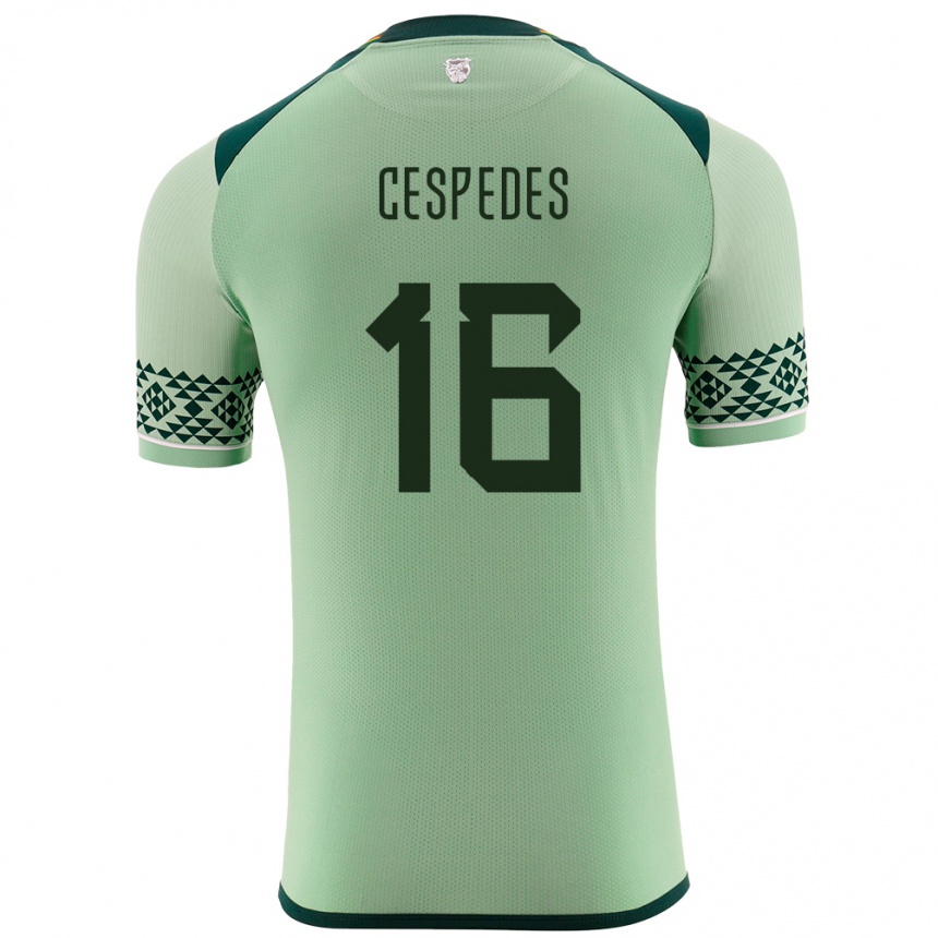 Men Football Bolivia Boris Céspedes #16 Light Green Home Jersey 24-26 T-Shirt Australia