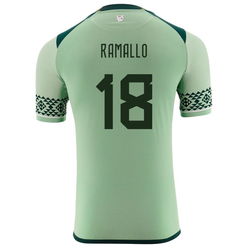 Men Football Bolivia Rodrigo Ramallo #18 Light Green Home Jersey 24-26 T-Shirt Australia