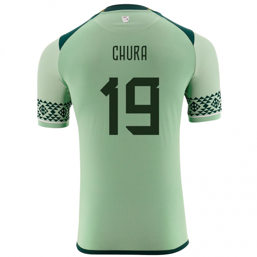 Men Football Bolivia Jeyson Chura #19 Light Green Home Jersey 24-26 T-Shirt Australia