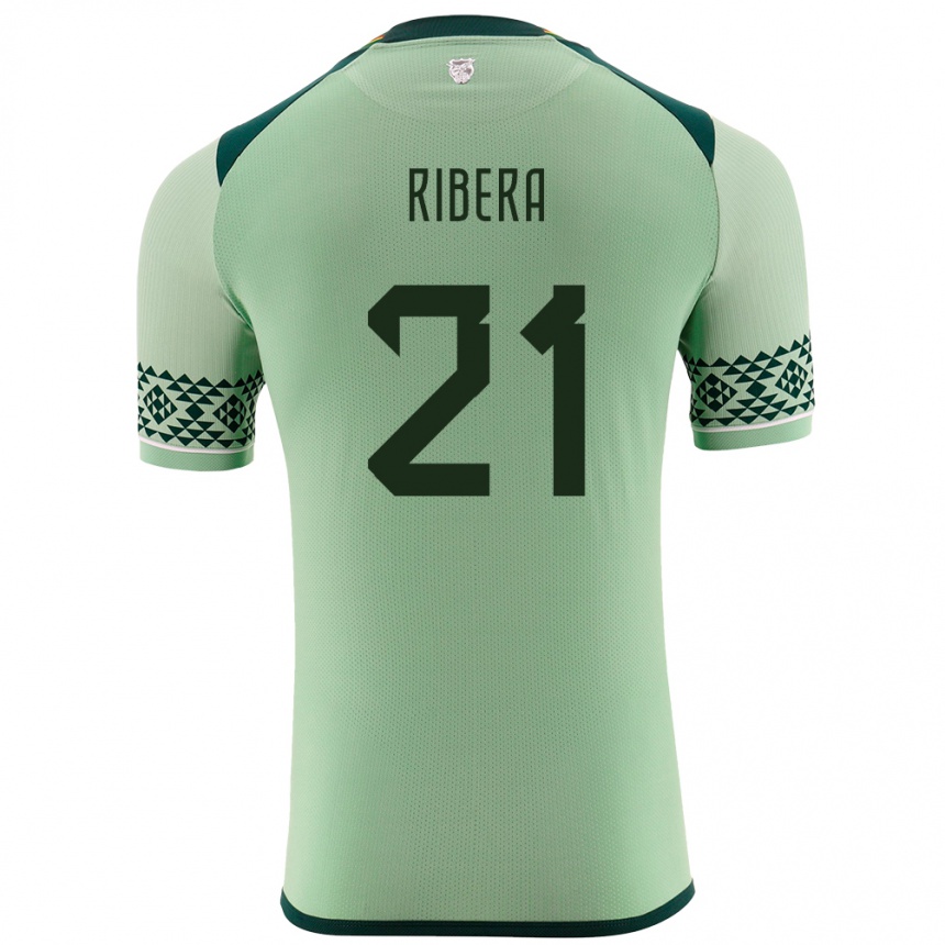 Men Football Bolivia Daniel Ribera #21 Light Green Home Jersey 24-26 T-Shirt Australia