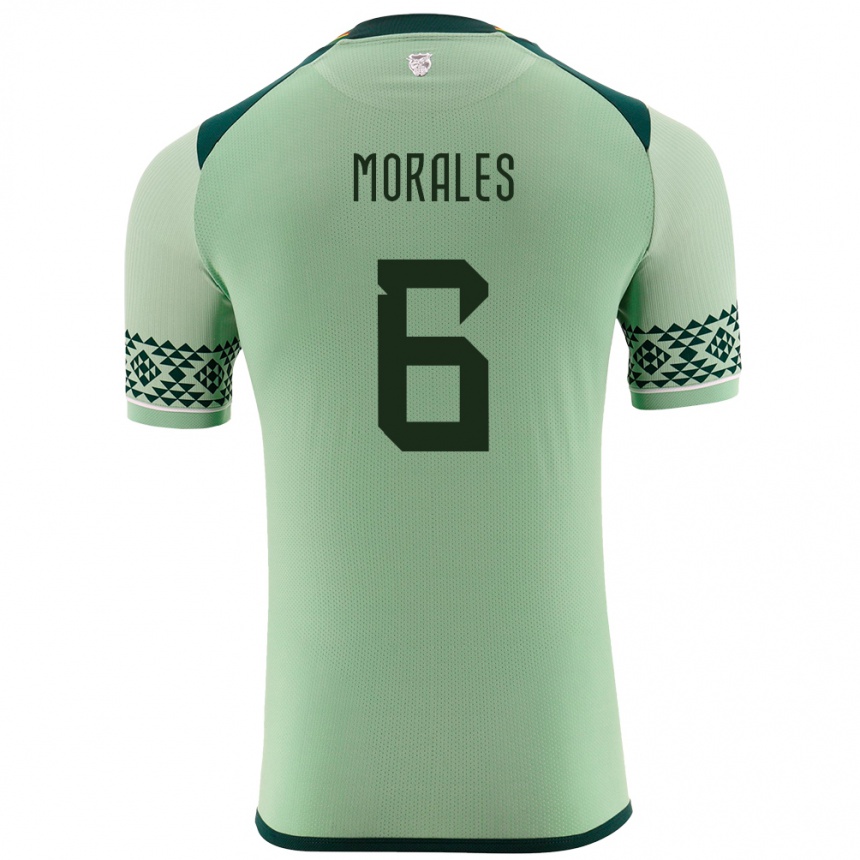 Men Football Bolivia Efraín Morales #6 Light Green Home Jersey 24-26 T-Shirt Australia