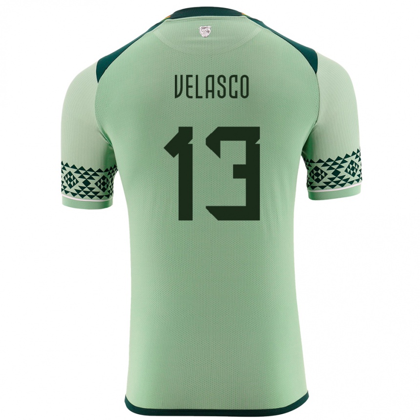 Men Football Bolivia Jhon Velasco #13 Light Green Home Jersey 24-26 T-Shirt Australia